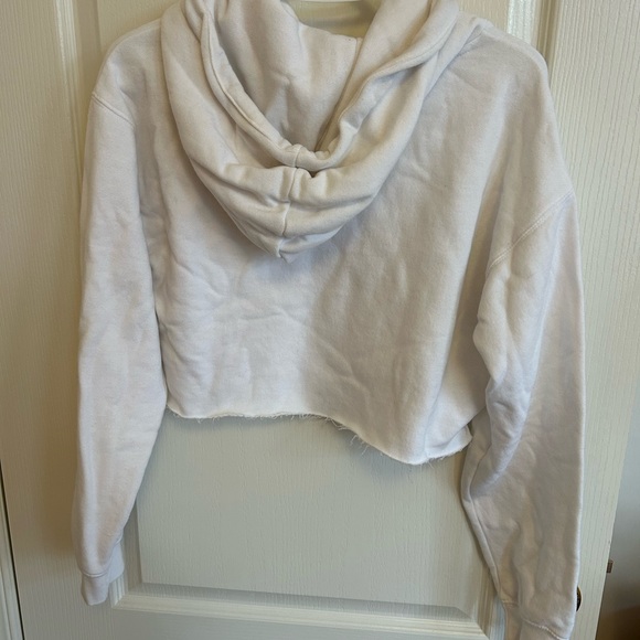 K-Swiss White Cropped Hoodie - Picture 3 of 6